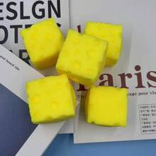 New Cube Cheese Squeeze Toy, Creative Deformable Slow Rebound Square Cheese Stress Relief Toy, Relaxing Mood, Holiday & Birthday Gift - Multicolor - View 5
