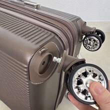 Carry-On Luggage Kit + Toiletry Bag, High Quality, 4 Double Wheels 360 Degree Rotation/ Travel Suitcase - Cà phê nâu - Xem 4