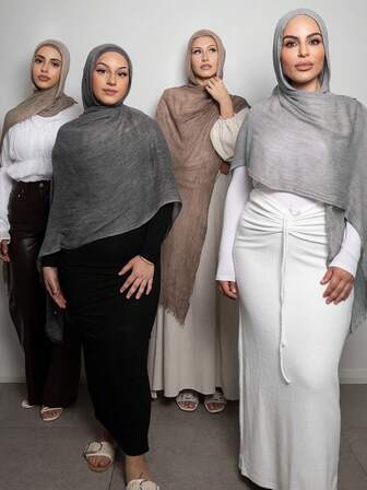 1 pieza Pañuelo para la cabeza de talla grande, suave y transpirable con estampado de teñido anudado de unicolor para otoño/invierno