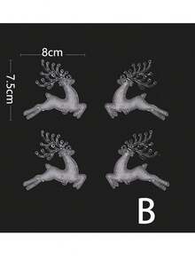 4 buc decorațiuni de Crăciun suspendate cu reni - ornamente pandantive acrilice cu reni, decor transparent suspendat cu reni pentru bradul de Crăciun, acasă, petrecere, cadouri de festival