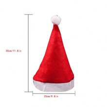 1pc Luxurious Plush Christmas Hat, Santa Claus Hat, Christmas Decoration Item