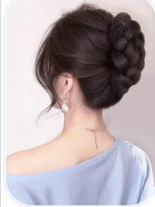 1 Piece Knitted Hair Claws For Women, High-Temperature Fiber, Party Clothing Accessories Fall Hair Accessories Autumn Hair Clips Fashion Claw Clips Elegant Hair Clutch Clips For Hair Winter For Vacation Outfits Woman - Multicolor - View 3