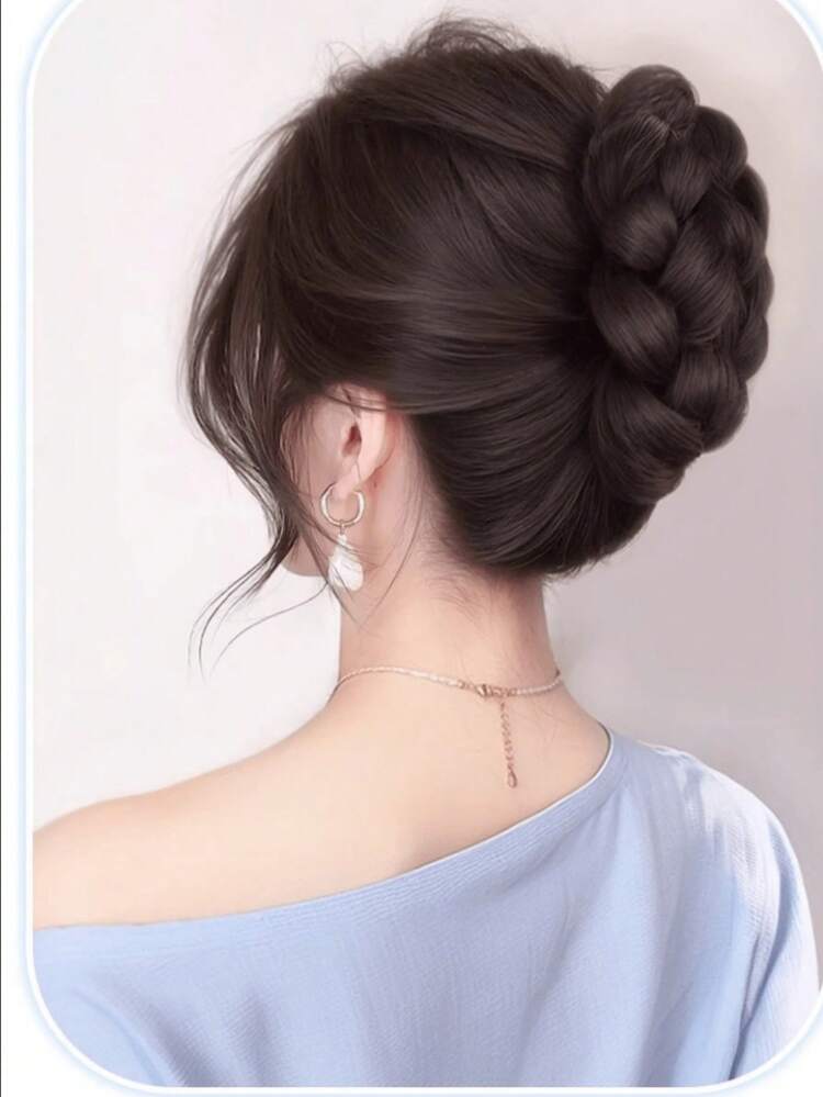 1 Piece Knitted Hair Claws For Women, High-Temperature Fiber, Party Clothing Accessories Fall Hair Accessories Autumn Hair Clips Fashion Claw Clips Elegant Hair Clutch Clips For Hair Winter For Vacation Outfits Woman Summer Beach - Multicolor - View 3