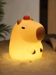 CAPYBARA Orange Night Light, [Modern Cute Capybara Small Night Light] - With 30-Minute Timer And Touch Control, Adds Ambiance To Rooms, Suitable For Bedroom And Living Room, Fun Home Decor, Great As A Gift, Comes With USB Cable, Bedside Tap Lamp, Sleep Companion Bedside Lamp, Birthday And Christmas Gift, Fits Various Rooms, Perfect Gift!