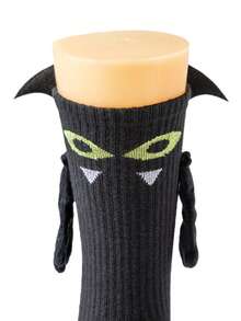 2/1 双万圣节和新年礼物袜，适合男孩和女孩的卡通动画袜子，万圣节中筒袜，带有磁性手持设计，天使翅膀袜子，适合作为礼物 - 彩色 - 查看 10