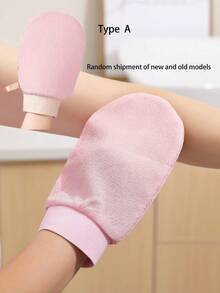 1pc Plain Color Exfoliating Bath Glove,Bag,Organizer,Storage,Hair Clips - Pink - View 13