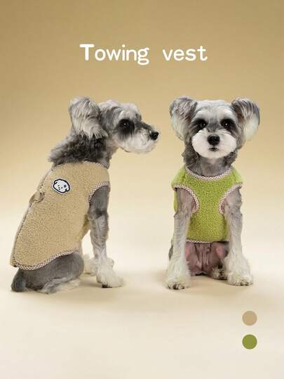 Giacca in pile spessa e calda per cani, adatta per l'autunno/inverno, con foro per guinzaglio, ideale per cani di piccola taglia come barboncini, teddybear, bichon frise