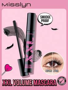 Misslyn XXL Volume Mascara, Washable Mascara Makeup, Volumizing, Lengthening, Defining, Curling, Multiplying, Buildable Formula, Smudge Proof, Infinite Length, Long-Wearing, Volumizing Effect, Define Eyelash, Pure Pigmented, No Clumping, Valentine's Day Gifts,Vegan,Cruelty Free