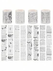 Vintage Transparent PET Tapes Stickers Embelishment Stickers DIY Scrapbooking Planners Decor Junk Journal Collage Tapes Stickers, School Supplies,Back To School