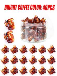 1 Can Of Small Mini Hair Clips, Women's Non Slip Plastic Clips (40PCS Per Can, Multiple Color Options) Fall Winter Claw Clip Hair Accessories For Women For Vacation Outfits Woman Elegant Hair Clutch