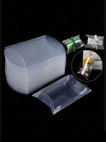 1-20pcs PVC Transparent Pillow Gift Boxes, Clear Plastic Cube Candy Boxes, Party Snack Boxes, Independent Chocolate Bomb Packaging Boxes, Cute Transparent Plastic Pillow Gift Boxes, Suitable For Wedding, Party, Bath, Candy, Snack, Birthday Party Gift Packaging Boxes, Transparent Packaging Boxes, Party Gifts - Multicolor - View 7