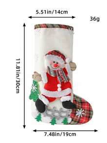 1 pezzo Grande calza natalizia in juta, borsa regalo natalizia, decorazione appesa all'albero di Natale, borsa per caramelle - Multicolore - Visualizzare 11