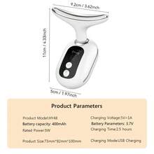 Electric Neck Face Lifting Massager EMS Neck Face Beauty Device LED Photon Therapy Skin Tighten Device 400mAh - White - View 12