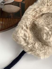 1顶复古提花针织帽，女士保暖保暖内衬飞行员帽/乌沙卡帽，适合冬季骑行滑雪，加厚针织帽带绒球 - 彩色 - 查看 11