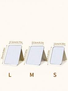 1pc Simple Portable Makeup Mirror For Bathroom, Office Desk, And Home, Adjustable Tabletop Handheld Mirror, Suitable For Student Dorm Dressing Table, Home And Bathroom Decoration Fall Decor Makeup Organizer Bathroom Accessories Back To School - White - View 6