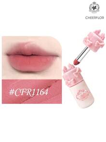 CHEERFLOR GIRL'S BOWKNOT 哑光唇彩，裸棕色，柔和哑光唇膏，持久高冲击力色彩，轻盈液体唇膏， - CFR1164 - 查看 4