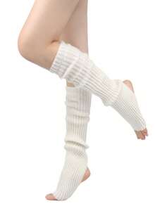 Long Leg Warmers, Women's 80s Party Ribbed Knit Dance & Sports Style, Comfortable & Warm - Multicolor - View 3