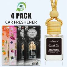 AIR FUSION 4 Pack Hanging Car Air Freshener & Diffuser | 120-Day Long-Lasting Fragrance | 17 Fragrances All Ages - set 5 (4 pack) - 查看 3