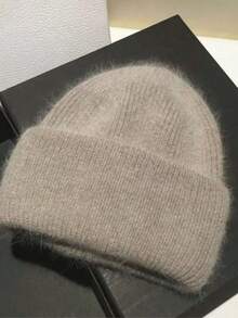 1ps Knit Cuffed Beanie Hats For Women Winter Fur Knitted Caps Soft Slouchy Warm Snug Snow Ski Running Unisex Adult Knit Hat - Mocha Brown - View 2