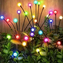 Solar-Powered Firefly Lawn Lights, Automatic On/Off Solar Garden Lights. Suitable For Paths, Courtyards, And Garden Decoration. Perfect For Halloween, Christmas, Easter, And Thanksgiving Decoration. Solar Lighting, Festive Atmosphere, Durable Structure.