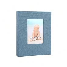 1 album foto cu copertă de in, 6 buc., 72 de buzunare, design glisant pentru protejarea fotografiilor