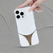 Leopard Print Underwear Beach Bikini Soft Shell Couple New Transparent TPU Phone Case, Suitable For Galaxy S21 S23 FE / A12 / A13 / A14 / A52S 5G S22 U1Tra5G S23 Ultra  11 12 13 14 15 Promax XS XR X 7 8 Plus SE 2022 13 Mini, As A Gift For Parents, Girl/Boy Friends, Men Or Women - Trong suốt - Xem 4