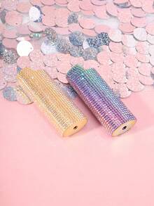 [1pc Zinc Alloy Lighter Case] 1pc Sparkling Artificial Diamond Decoration Zinc Alloy Lighter Case&Lighter Sleeve For Model BIC-J6. - Multicolor - View 8