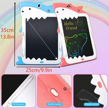 1pc New Cartoon Drawing Board 12 Inch Shark LCD Handwriting Board Erasable Graffiti LCD Writing Drawing Board, Essential Gift For Teacher's Day/Travel Commemoration (With Color Box)