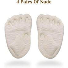4 Packs Forefoot Shoe Metatarsal Pad, Foot Ball Sponge Pad Inserted Into Insole, Shoes Too Large, Relieve Foot Pain, Suitable For Both Men And Women, - Apricot - View 2