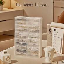 1PC Data Cable Storage Box Set, Utility Drawer Storage, Household Multi-Functional Grid Card Nail Art Organizer Box, Suitable For Bedroom, Living Room, Bathroom Data Cable, Beauty Storage And Organization, National Day Must-Have Goods, Portable Storage Box - Multicolor - View 3