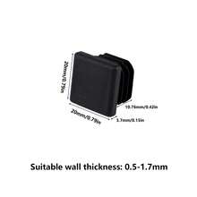 5/8/10个装黑色塑料塞帽，方管家具腿防尘罩，桌椅钢制脚垫保护套 - 黑色 - 查看 22