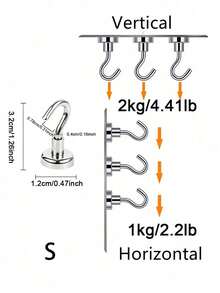 10个/5个超强磁性挂钩，包包收纳挂钩，钕磁铁挂钩，适用于悬挂物品、厨房配件、炊具收纳，适用于邮轮、露营、烧烤、厨房、冰箱、车库墙壁，可悬挂包包、衣架、钥匙、旅行必备品，也是学生返校和大学必备品 - 黑色 - 查看 10