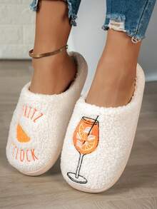 Aperol Spritz Women's Slippers Spritz O'Clock  Cozy Comfy Fluffy Slippers Bachelorette Party Bridal Shower Girl Mom Daughter Gift - trái cam - Xem 3