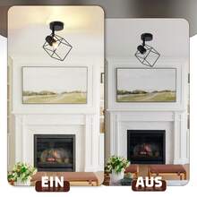 Glitzerlife Ceiling Spotlight Ceiling Lamp Black - E14 Ceiling Light 350° Swivel Ceiling Spots Vintage Metal Spotlights Living Room Lamp For Bedroom Hallway Kitchen - Without Bulb - 1 火焰 - 查看 8