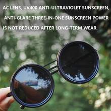 Gafas de sol ajustables ND9 para hombres, con estuche de espejo incluido de forma gratuita. Gafas de sol para pesca y conducción con doble filtro, gafas de sol sólidas de color vintage personalizadas para viajes de negocios - Multicolor - Ver 4