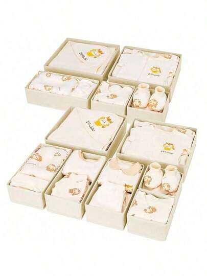 12件/6件/1件婴儿房收纳篮衣物收纳箱家用可折叠储物箱衣柜抽屉式衣物收纳盒内衣收纳盒宝宝袜子围兜收纳内衣袜文胸收纳