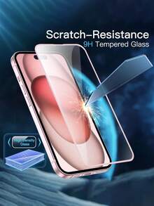 2pcs Full Coverage High-Definition Anti-Scratch Anti-Dust Tempered Glass Screen Protector, Suitable For IPhone 17/16/16 Pro/16 Plus/16 Pro Max/15/14/13, Birthday, Family, Friend Gift, Phone Screen Protector, Phone Accessories, Waterproof, Shockproof, Anti-Fall, Anti-Fingerprint (Pink), Essential Screen Protection For Daily Use, Office, Home Anti-Fall Anti-Scratch. - Pink - View 6