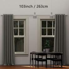 0.748 Inch Spiral Splice Curtain Rod/Roman Rod, Metal Iron Material, Adjustable Segment Count. Length: 31 Inches To 147 Inches, Fits 28 Inch To 144 Inch Windows. Can Be Used As: Blackout Curtain Rod/Sun Shade Rod/Sheer Curtain Rod. Wall-Mounted And Hanging Installation, Sturdy And Durable. Available In White, Black, Gold, Silver. Classic Decorative Finials, Perfect For Bedroom, Kitchen, Living Room, Dining Room, Bathroom, Office, Dorm And Rental Apartment. - Multicolor - View 20