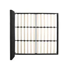 KING SIZE UPHOLSTERED PLATFORM BED FRAME WITH MODERN TUFTED WAFFLE STITCHING, EASY ASSEMBLY, CHARCOAL GRAY