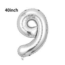 1 个 32/40 英寸银色纯色铝箔数字气球，0-9 大尺寸涤纶数字气球，装饰气球，可重复使用，适用于生日装饰、派对装饰、周年纪念、房间装饰、结婚纪念日、派对用品