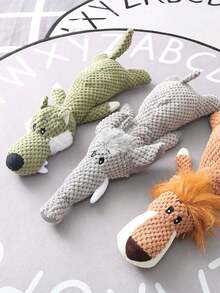 Ein kuschelig quietschendes Geschenk für Katzen-/Hundeliebhaber und Katzen-/Hundemama-Lieblingstiere für Hundeliebhaber und Hundemamas, Löwe, Wolf, Elefant Cartoon, Gesellschaft, Zahnreinigung, geeignet für kleine bis mittelgroße Hundeliebhaber und Hundemamas (nur für Katzen-/Hundeliebhaber Geschenke und Katzen-/Hundemama Lieblingstiere)