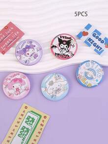 1/5/7 piezas Pines de mochila de Cinnamon Roll de dibujos animados de Sanrio, aretes de plata, pines de mochila, pines de dibujos animados de anime, accesorios de joyería de moda para vaqueros