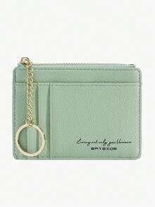 BATSIOE New Arrival Mini Zipper Coin Purse With Multiple Card Slots And Key Chain For Women - Green - View 7