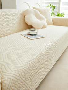 1件装提花沙发套，客厅短绒沙发套，弹性加厚防滑沙发套，适用于客厅、卧室、户外沙发，保护沙发免受宠物污渍侵害，四季通用，适用于L型单人沙发、躺椅以及1/2/3/4人沙发，可拆卸机洗。 - 乳白色 - 查看 7