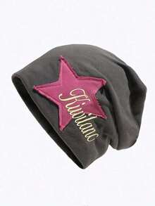 1pc Women Vintage Starry Embroidery Fringe Beanie, Fashion Streetwear Popular Hat, Sweet & Cool Style, Autumn/Winter, Knitted Warm Hat, Casual Daily Cap, Retro Embroidered Beanie, Hip Hop Street Style, Cozy Winter Accessories, Gift For Her, Outdoor Travel Hat,  Party Headwear, Soft Knit Skull Cap, Warm Casual Beanie For Girls, Stylish Holiday Gift, Elegant & Unique Design, Lightweight Yet Warm, Daily Wear & Outdoor Sports, Perfect For Skiing, Hiking, Camping, Travel, Party, Christmas & Birthday Present - 彩色 - 查看 6