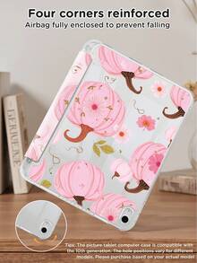 Halloween Pumpkin Dual-Sided Sprayed Acrylic Transparent Crystal Tablet Case Compatible With Samsung Galaxy Tab S6 Lite 10.4, IPad Air 11-Inch (M2) 2024 And IPad 10th Gen - Shock-Resistant, Built-In Pencil Slot, Sleep/Wake Function, Foldable Stands - Perfect Gift For Christmas, Holidays, And New Year