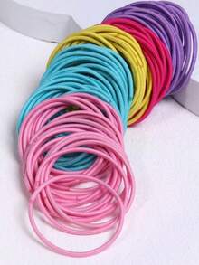 100 sztuk nieuszkadzających gumek do włosów - kolorowe gumki do włosów, odpowiednie do grubych i cienkich włosów, akcesoria do włosów dla dziewcząt