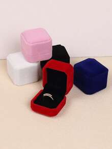 1قطعة صندوق مجوهرات أبيض F، صندوق خاتم، F صندوق تخزين المجوهرات، علبة إرينج، تغليف هدايا، مربع خاتم F-، عبوة هدايا