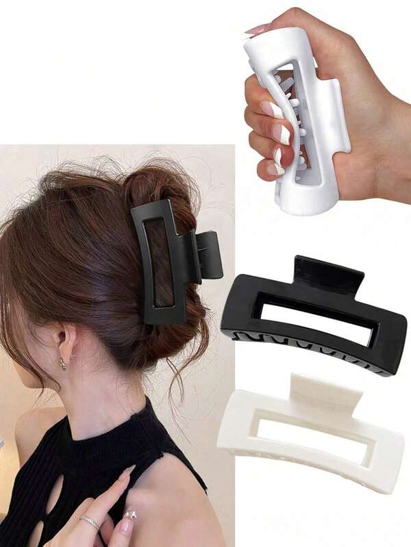 2 Stücke/1 Stück einfarbige quadratische Cut Out Haarklammer, dicke matte Haarklammer für Hochsteckfrisuren und stilvoller Haarschmuck, geeignet für Lässig Kleidung, Geschenk für Freunde, neue personalisierte Haarklammer