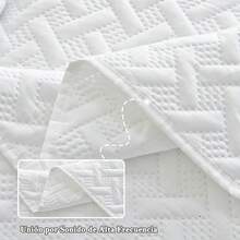 NANWEI Colcha Ligera Relieve con 2 Fundas de Almohada, Edrecolcha para Cama, Capitonado, Ultra Suave, Hipoalergénico (Blanco, King) - Blanco - Ver 5